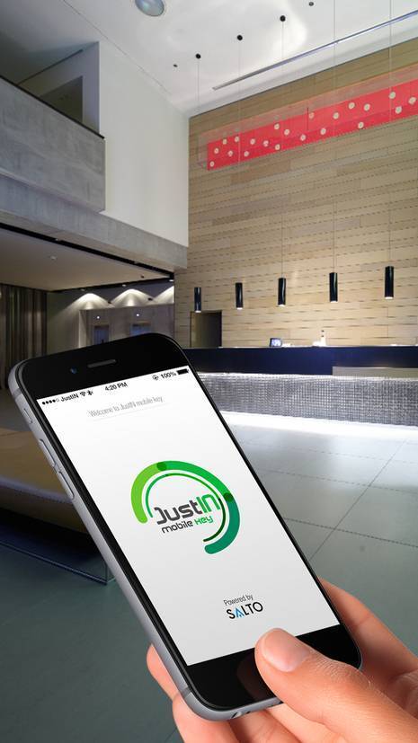 SALTO unveils JustIN: a mobile app that allows your smartphone to serve as your hotel room key.