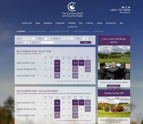 The Coniston Hotel drives online bookings with Guestline’s Websuite