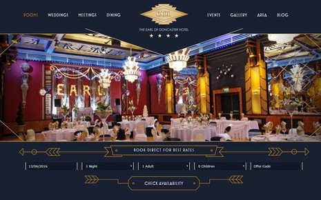Guestline create new art deco style website for The Earl of Doncaster Hotel 