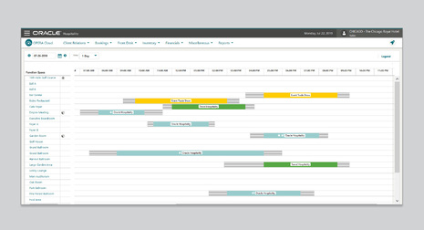 The Function Diary illustrates booking and usage of each function room with quick access to all areas of a booking